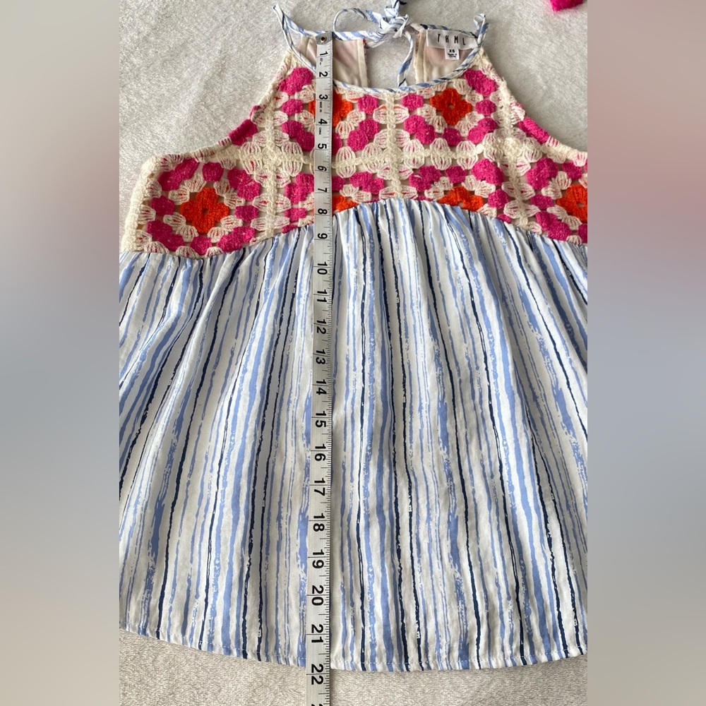 THML Bohemian Boho Crochet Granny Square tank Top with Tassels sz extra small - Picture 11 of 13